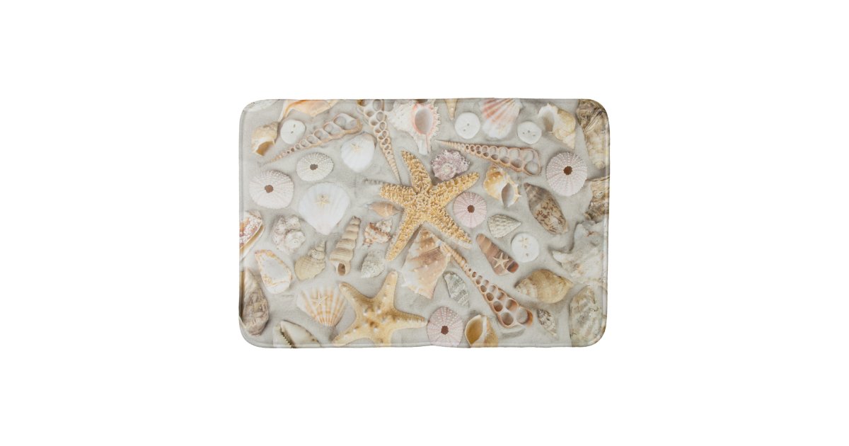 Beach Shells Bath Mat | Zazzle