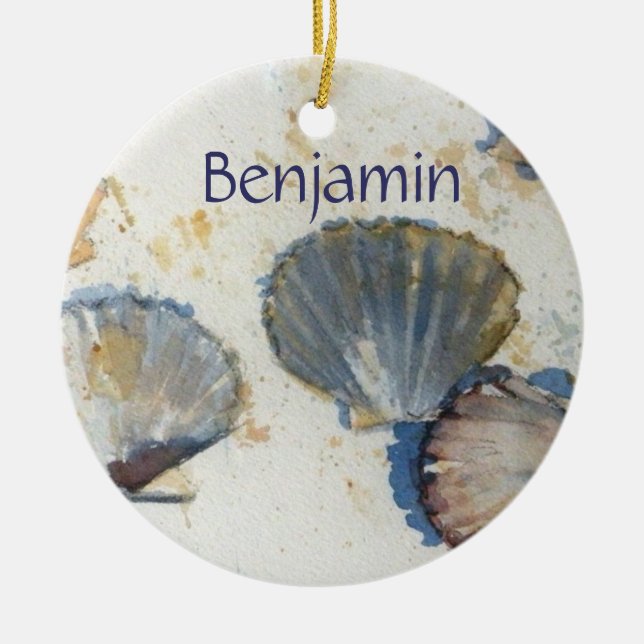 Beach Shells Door Hanger Ceramic Ornament (Front)