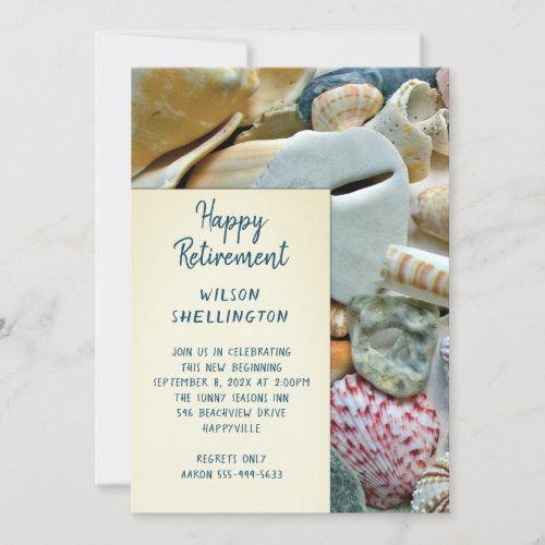 Beach Shells Happy Retirement Party Invitation