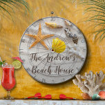 Beach Shells Monogram Dart Board<br><div class="desc">The Beach Shells Monogram dart board is a great addition to your home entertainment. Makes a great gift. Customize with your name.</div>