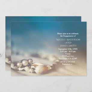 Beach Shells & Pearl Jewelry Elegant Bridal Shower Invitation