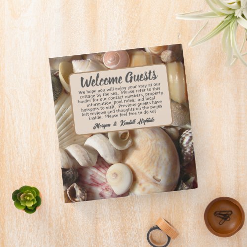 Beach Shells Rental Property Welcome Guests 3 Ring Binder