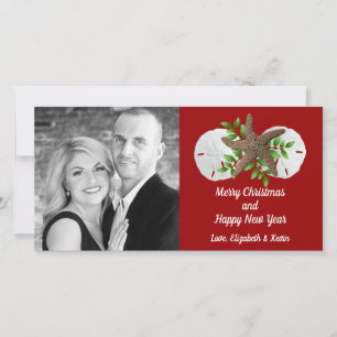 Beach Shells Swag Tropical Christmas Photo Card