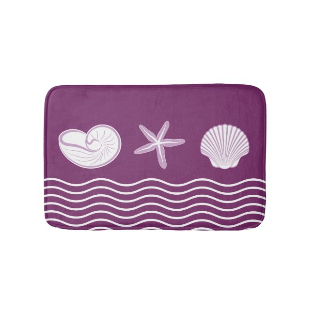 Beach Shells Tropical Bathroom Mat (Front)
