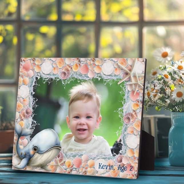 Beach Shells Whale Photo Frame for Kids (Creator Uploaded)