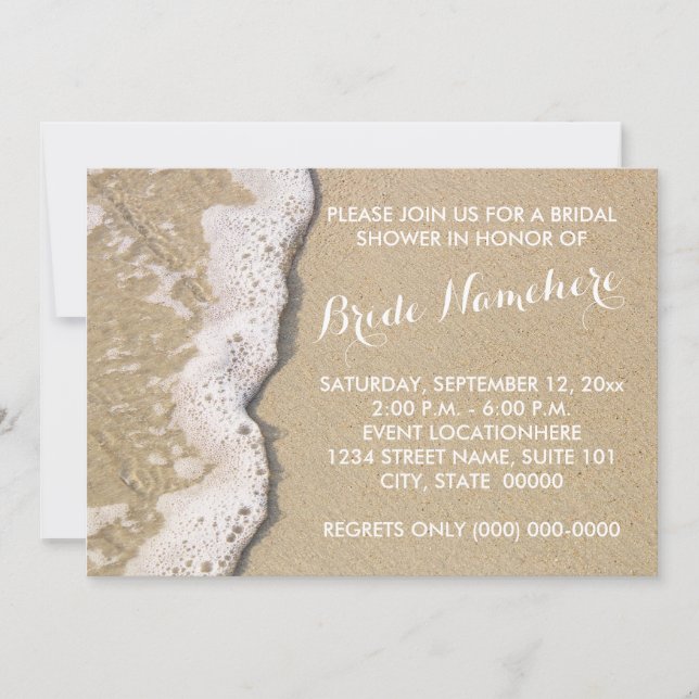 Beach Shore Bridal Shower Invitations (Front)