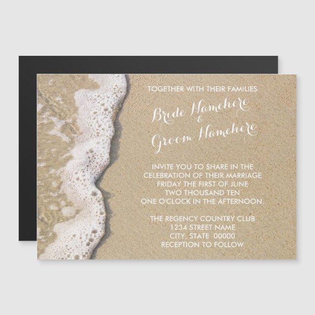 Beach Shore Magnetic Wedding Invitations (Front/Back)