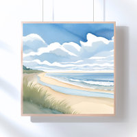 Beach Shore Walk | Coastal Ocean Watercolor
