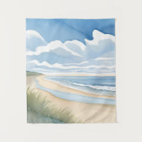 Beach Shore Walk | Coastal Ocean Watercolor