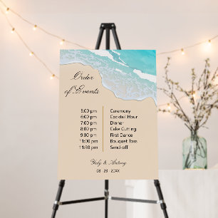 Beach Shoreline Celebration Wedding Itinerary  Foam Board