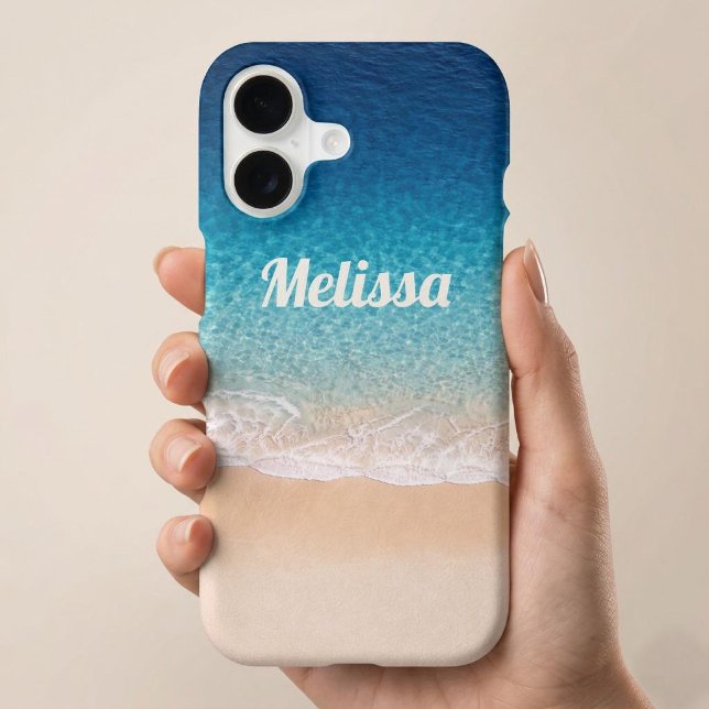 Beach Shoreline Custom Name iPhone Case (Creator Uploaded)