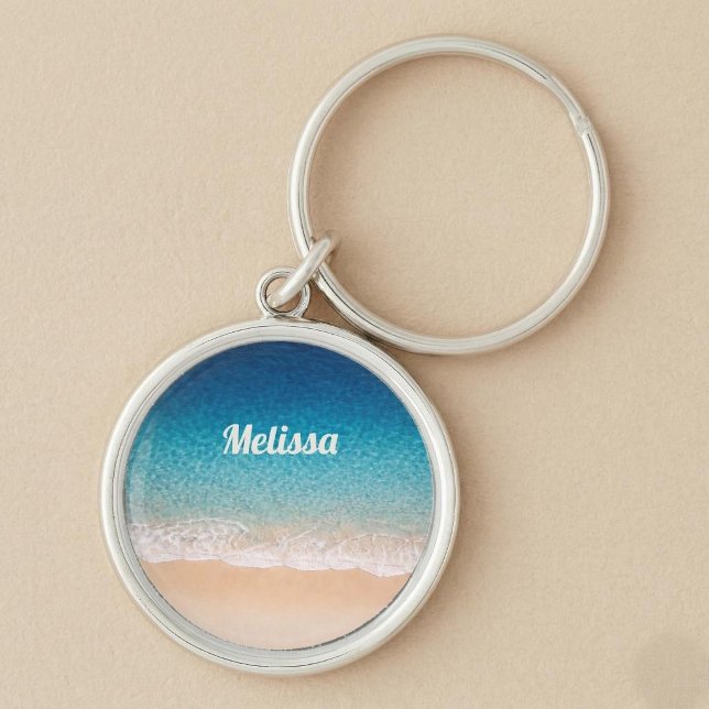Beach Shoreline Custom Name Keychain (Creator Uploaded)
