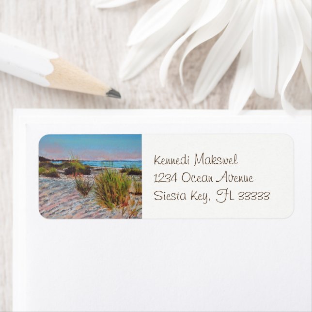 Beach Shoreline Painting Art Label (Insitu)