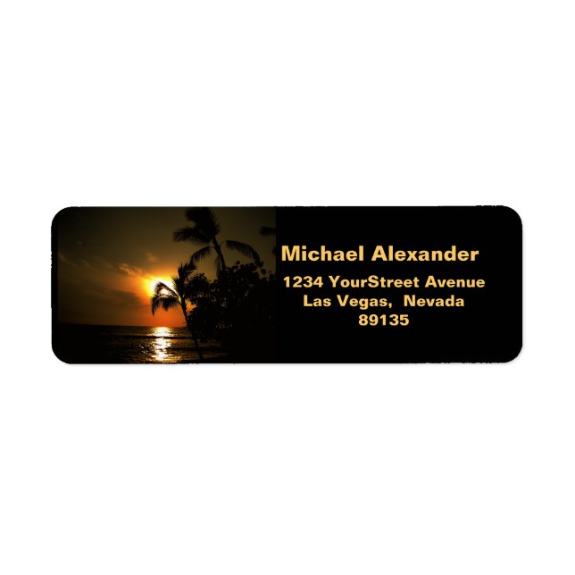 Beach Shoreline Sunset Label (Front)