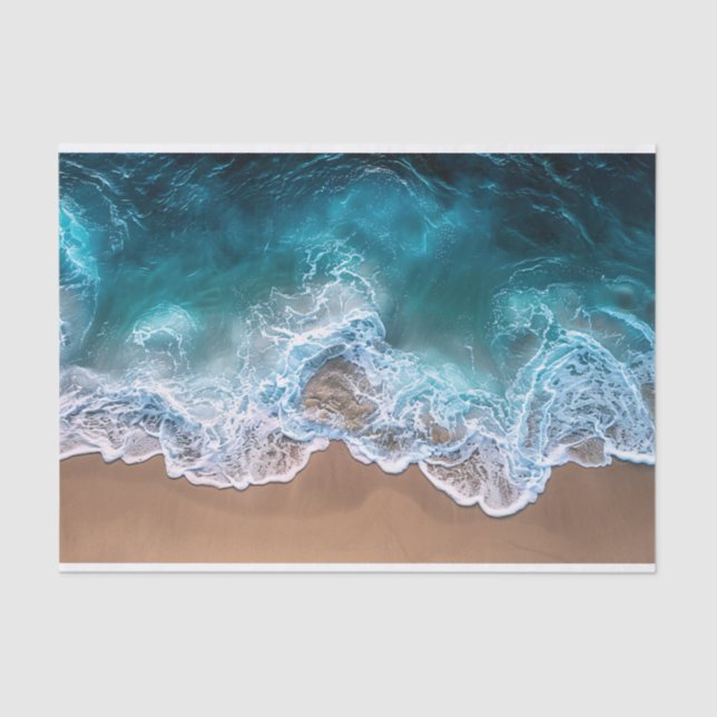 Beach Shoreline Waves Decoupage Tissue Paper (Front)