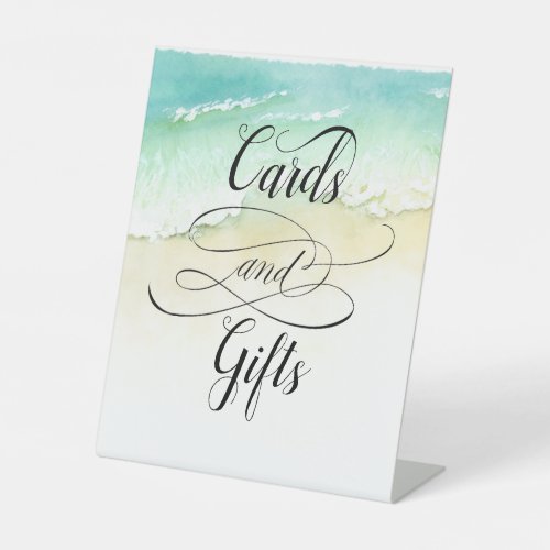 Beach Shores Calligraphy Cards and Gifts Pedestal Sign