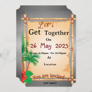 Beach side get-together invitation