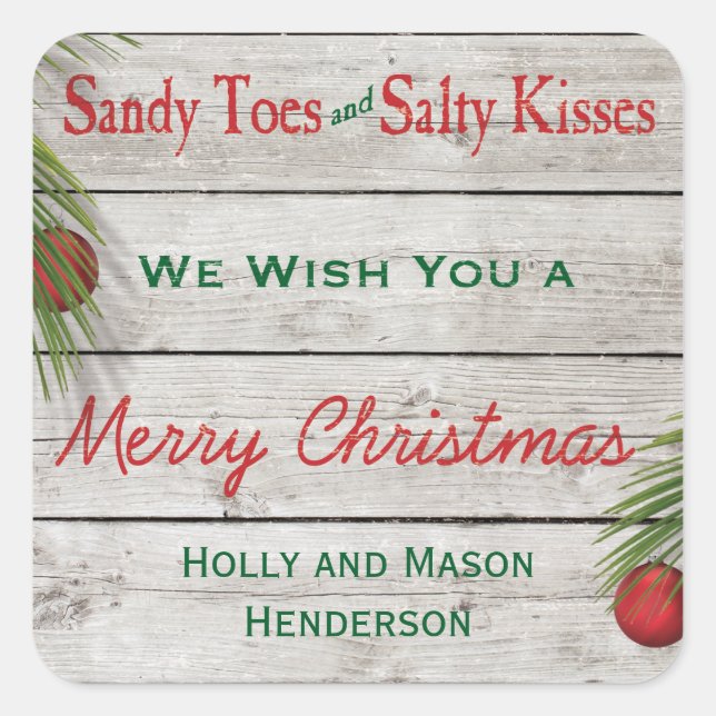 Beach Sign Merry Christmas Sticker (Front)