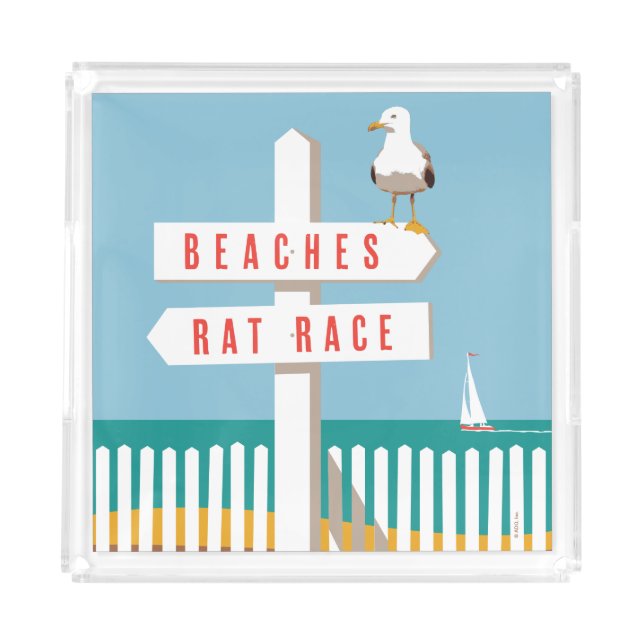 Beach Sign Post Acrylic Tray (Front)