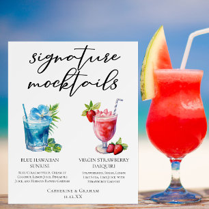 Beach Signature Mocktails Summer Menu Foam Board