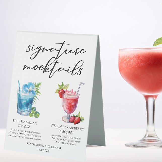 Beach Signature Mocktails Summer Menu Table Tent (Creator Uploaded)