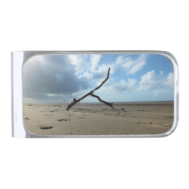 BEACH   SILVER FINISH MONEY CLIP (Front)