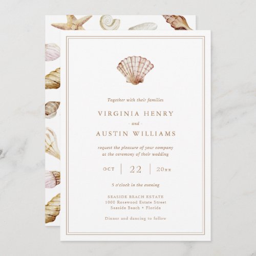 Beach Simple Wedding Invitation