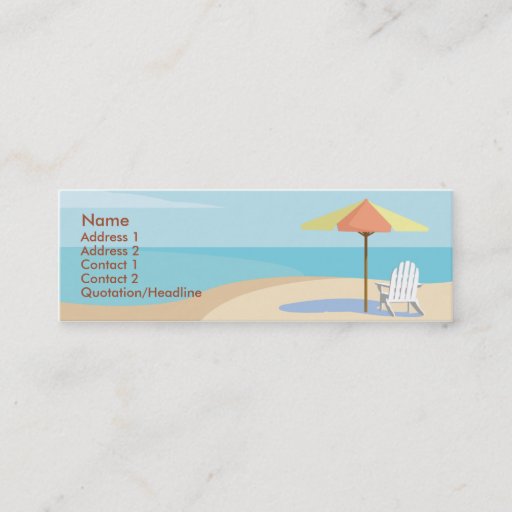 Customizable Beach - Skinny Business Card Templates