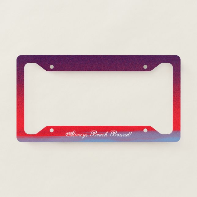 Beach Sky -Always Beach Bound Pastel Purple License Plate Frame (Front)