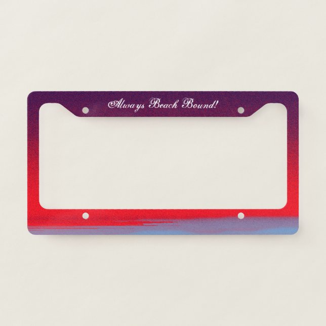 Beach Sky -Always Beach Bound Pastel Purple License Plate Frame (Front)