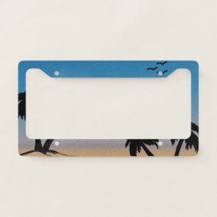 Beach Sky -Pastel Palm License Plate Frame