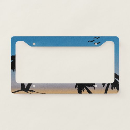 Beach Sky _Pastel Palm License Plate Frame
