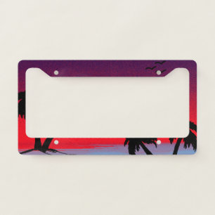 Beach Sky- Purple Palm License Plate Frame