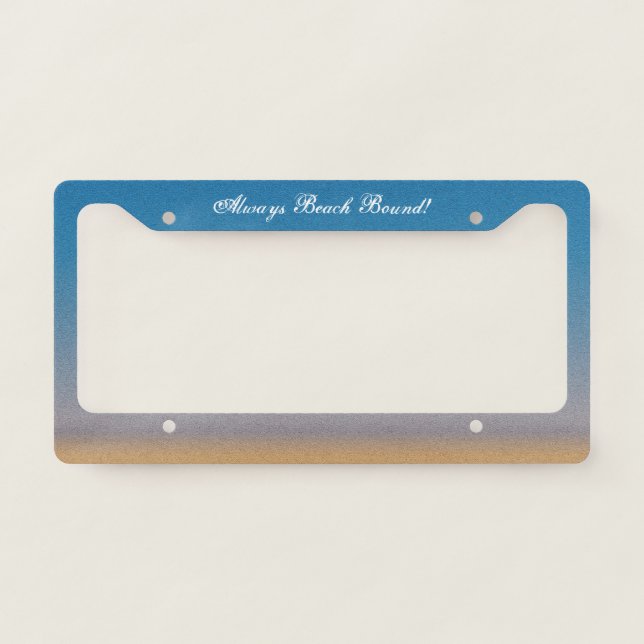 Beach Sky Sandy -Always Beach Bound Pastel License Plate Frame (Front)