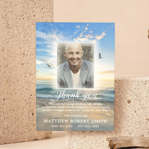 Beach Sky Thank You Sympathy Funeral PHOTO Card