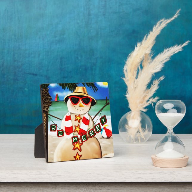 Beach Snowman' Christmas Inspirivity Plaque (Insitu)