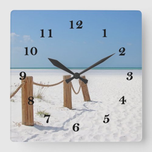 beach square wall clock