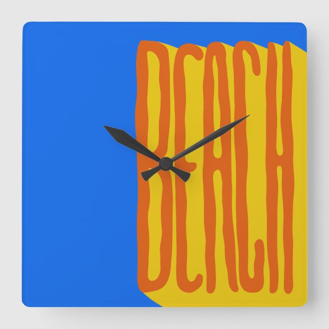 Beach Square Wall Clock (Front)