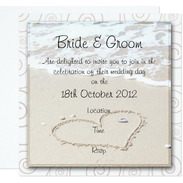 BEACH Square Wedding Invitation
