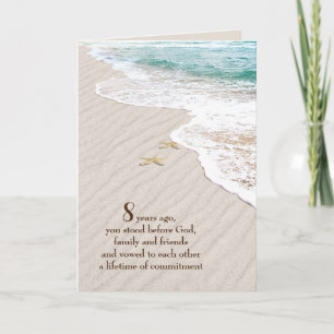 Beach Starfish 8th Anniversary Card