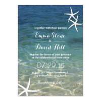 Beach Starfish Elegant Summer Wedding Card