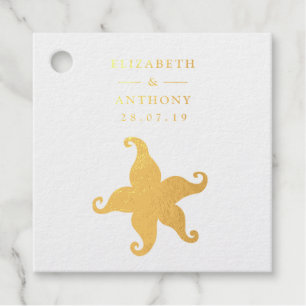 Beach Starfish Foil Favor Tags