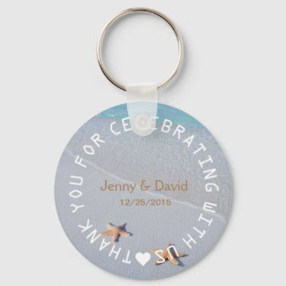 Beach Starfish Love Personalized Wedding Favor Keychain