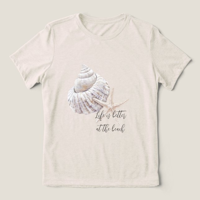 Beach Starfish personalized better at the beach Tri-Blend Shirt (Design Front)