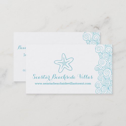 Beach starfish property letting business cards