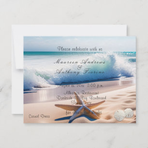 Beach Starfish Sand Waves Invitation