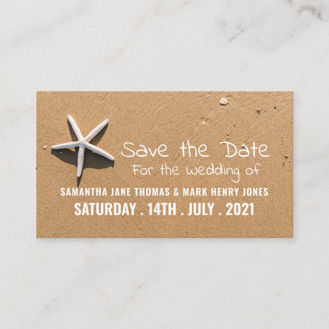 Beach Starfish, Save the Date Enclosure Card (Front)