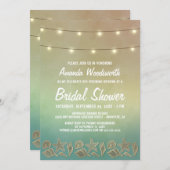 Beach Starfish Seashell Bridal Shower Invitations (Front/Back)