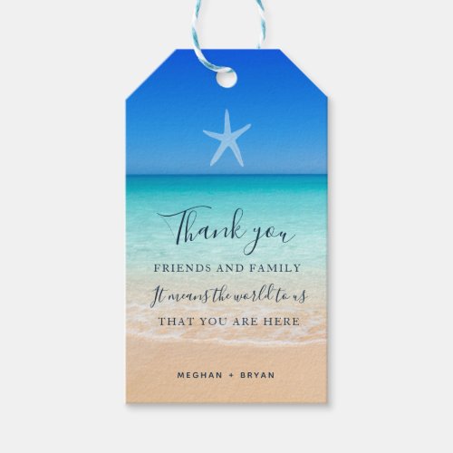 Beach Starfish Thank You Wedding Favor  Gift Tags