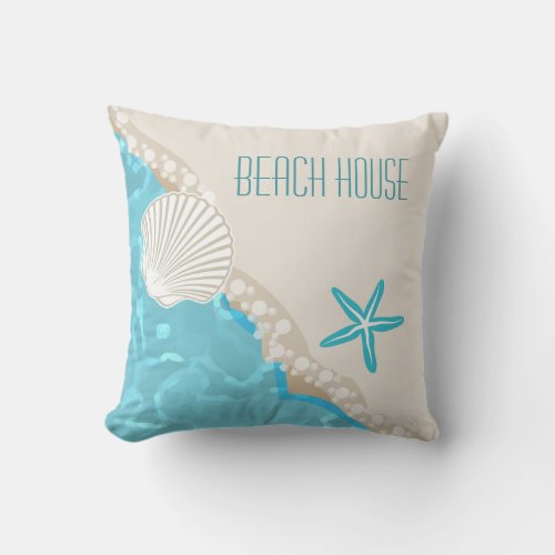 Beach Starfish Throw Pillow